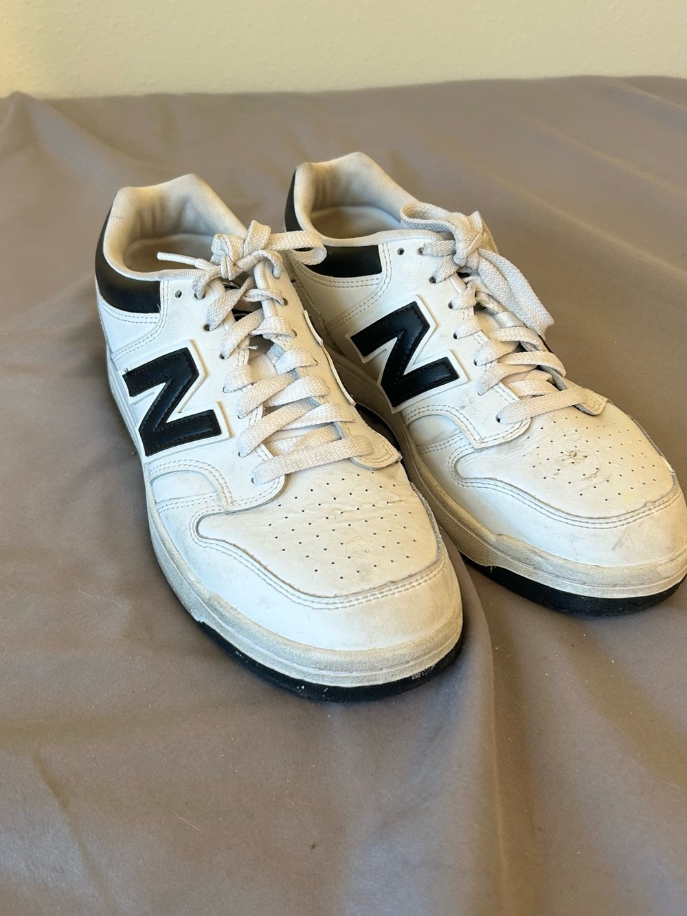 New Balance Men’s White and Black Athletic Sneakers